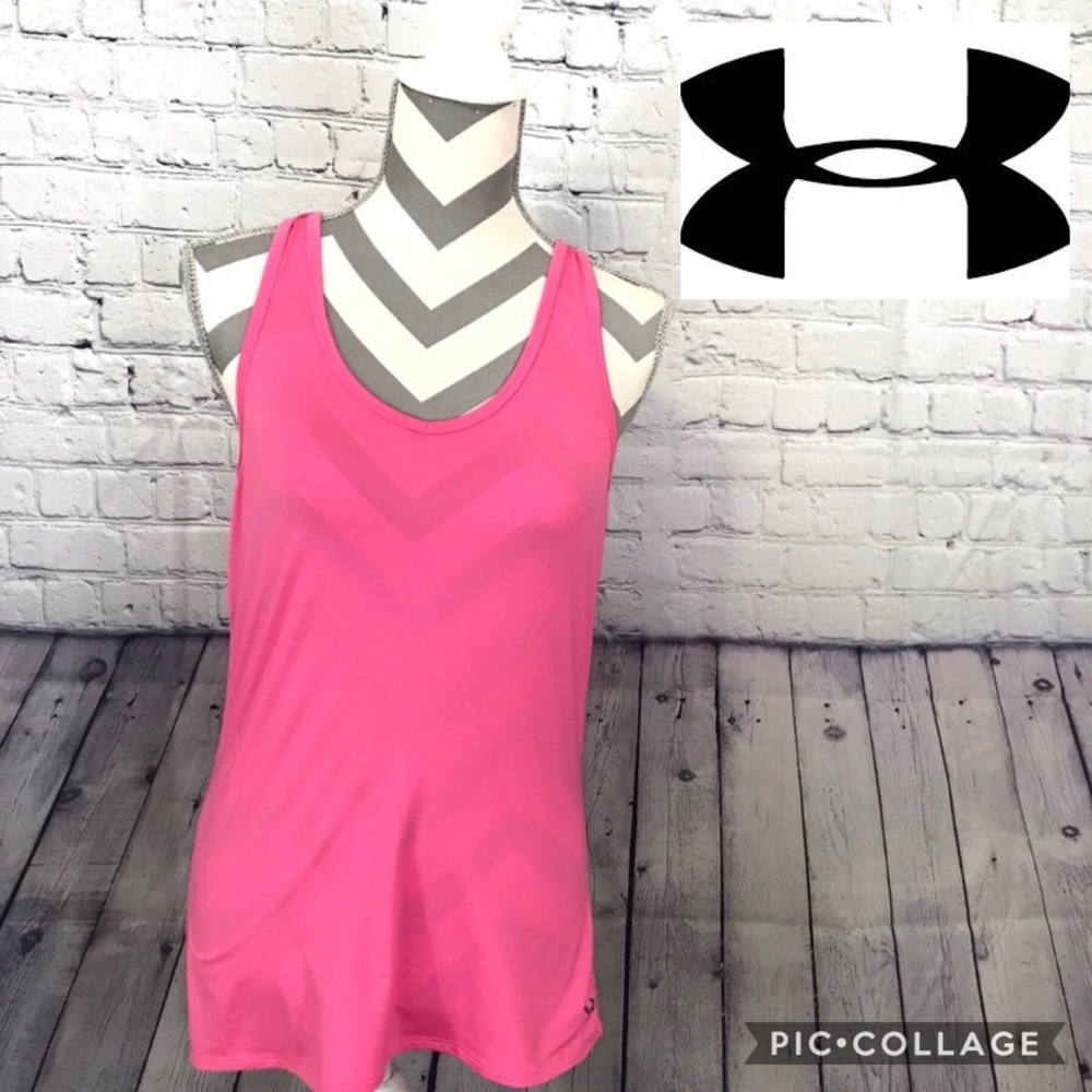 SOLD Under Armour Pink Athletic Racerback Tank - Picture 1 of 7